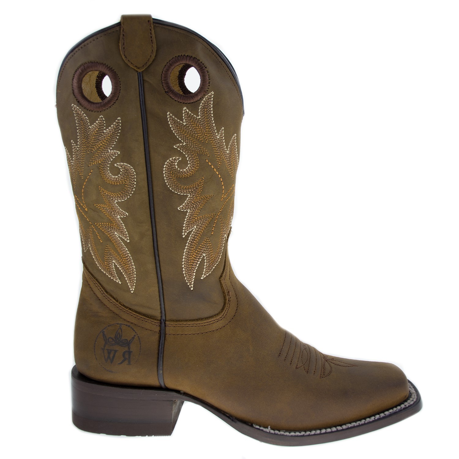 Women's ReyWelt Tan Square Toe Western Slip-on Cowboy Boot - Boots