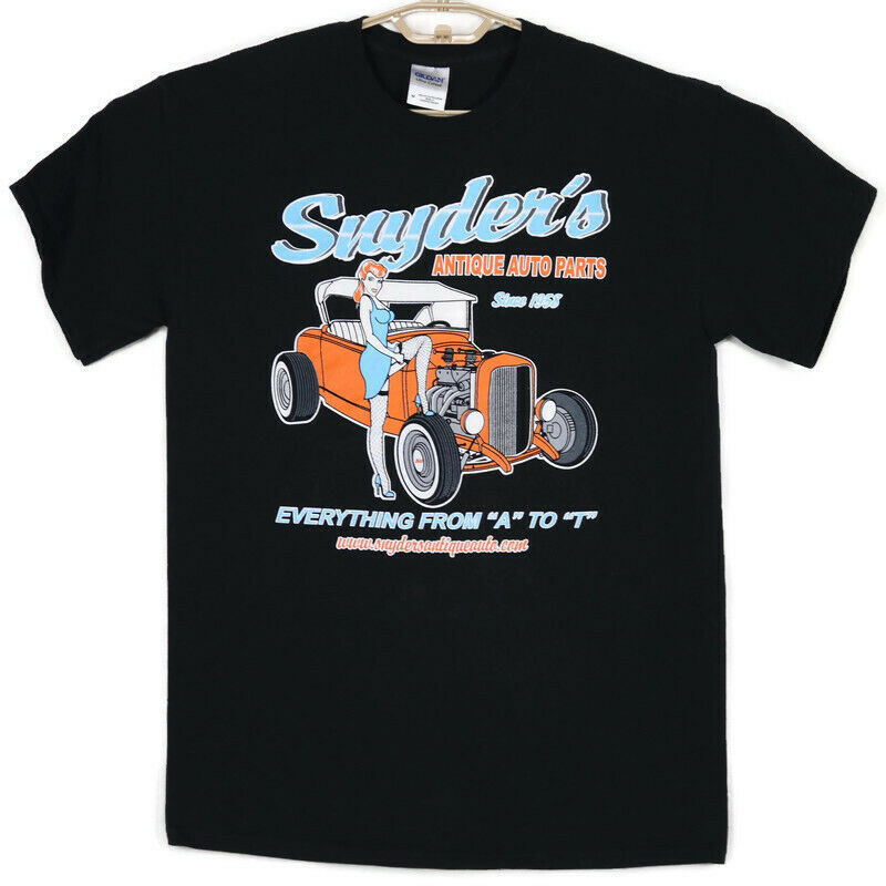 Snyders Antique Auto Parts Mens TShirt Shirt Size Medium M Black Cars TShirts
