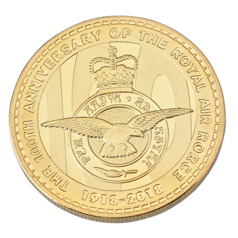 Wr 5pcs Uk Royal Air Force 100th Anniversary Gold Plated Commemorative 