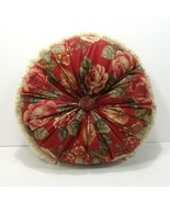 Roses are Red Floral 14-inch Round Fringed Decorative Pillow - $43.00