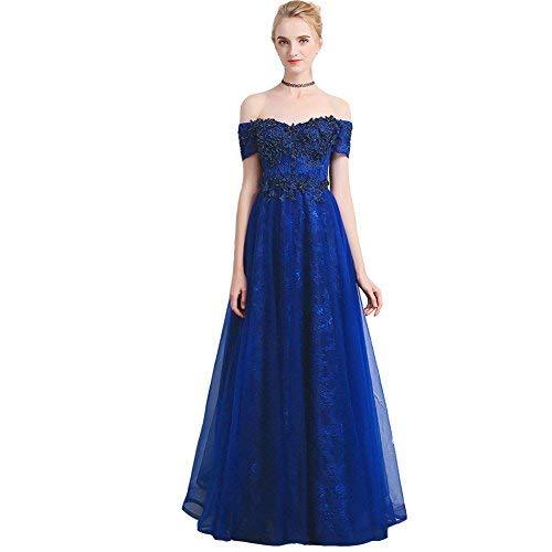 Lemai Sheer Top Off The Shoulder Long Beaded Lace Corset Prom Evening Dresses Ro