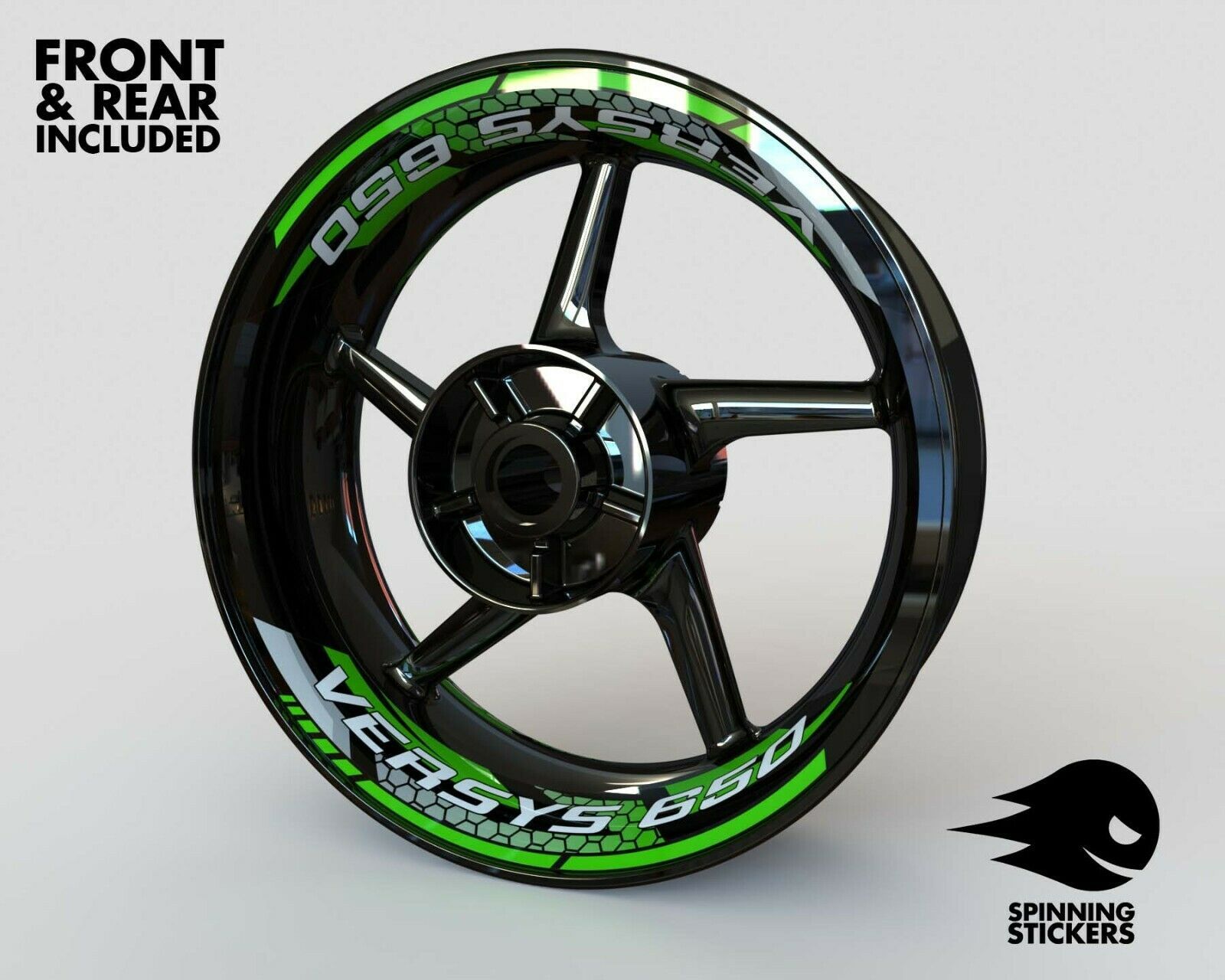  2piece Rim Stickers Fits Kawasaki VERSYS 650 Wheel Stripes Decals Tape Decals & Stickers