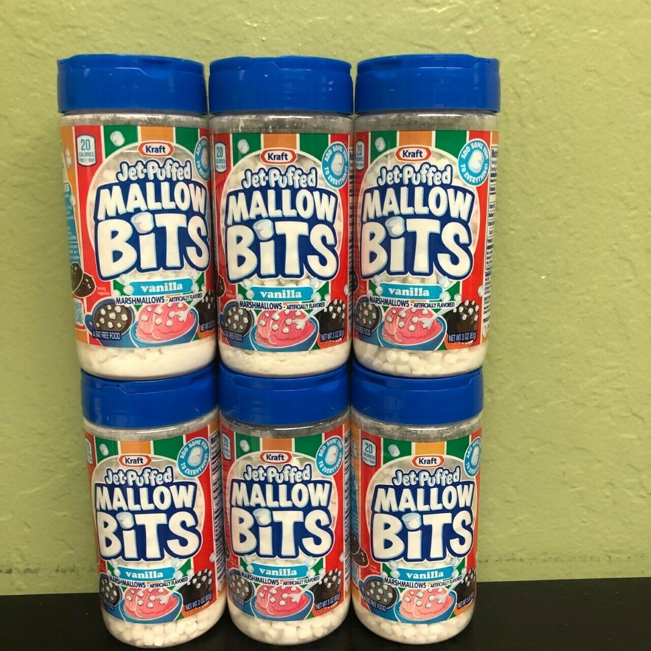 6 KRAFT JETPUFFED MALLOW BITS VANILLA 3oz Desserts