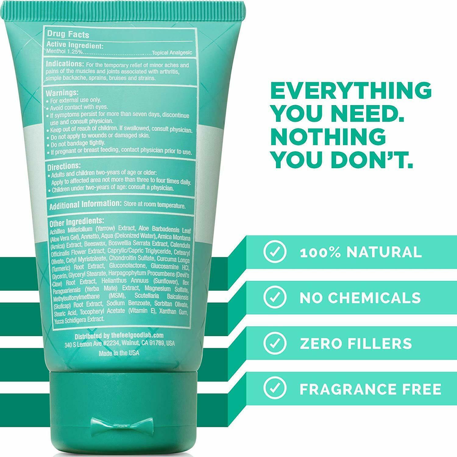 Natural Pain Relief Cream For Arthritis, Chronic & Acute W/Arnica