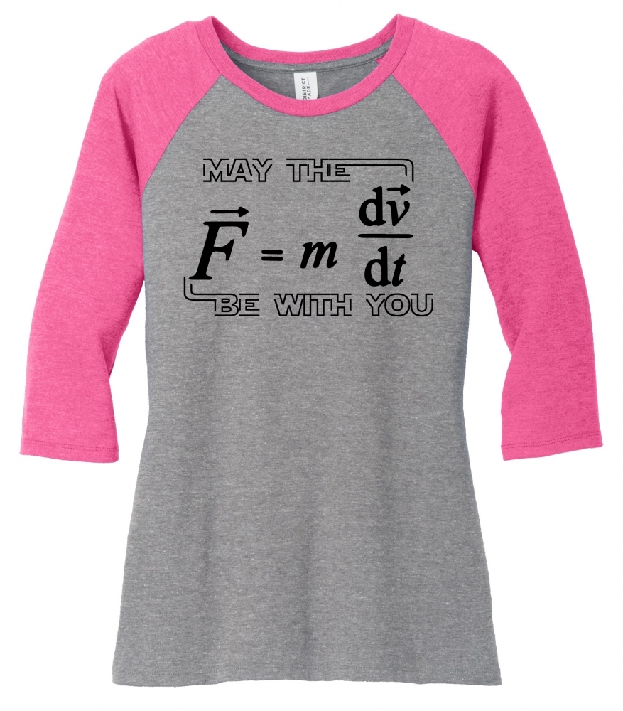 Image of May The Force Be With You Funny Math Shirt Ladies Raglan Tee