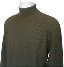 NEW Donna Karan Black Label Collection Mens Sweater!  M  Olive Geometric Pattern - $99.99