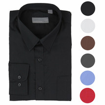 Alberto Cardinali Men's Tailored Fit Long Sleeve Wrinkle Resistant Dress Shirt