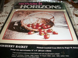 Monarch Horizons Kit PCS23~Strawberry Basket Cross Stitch Kit - $14.00