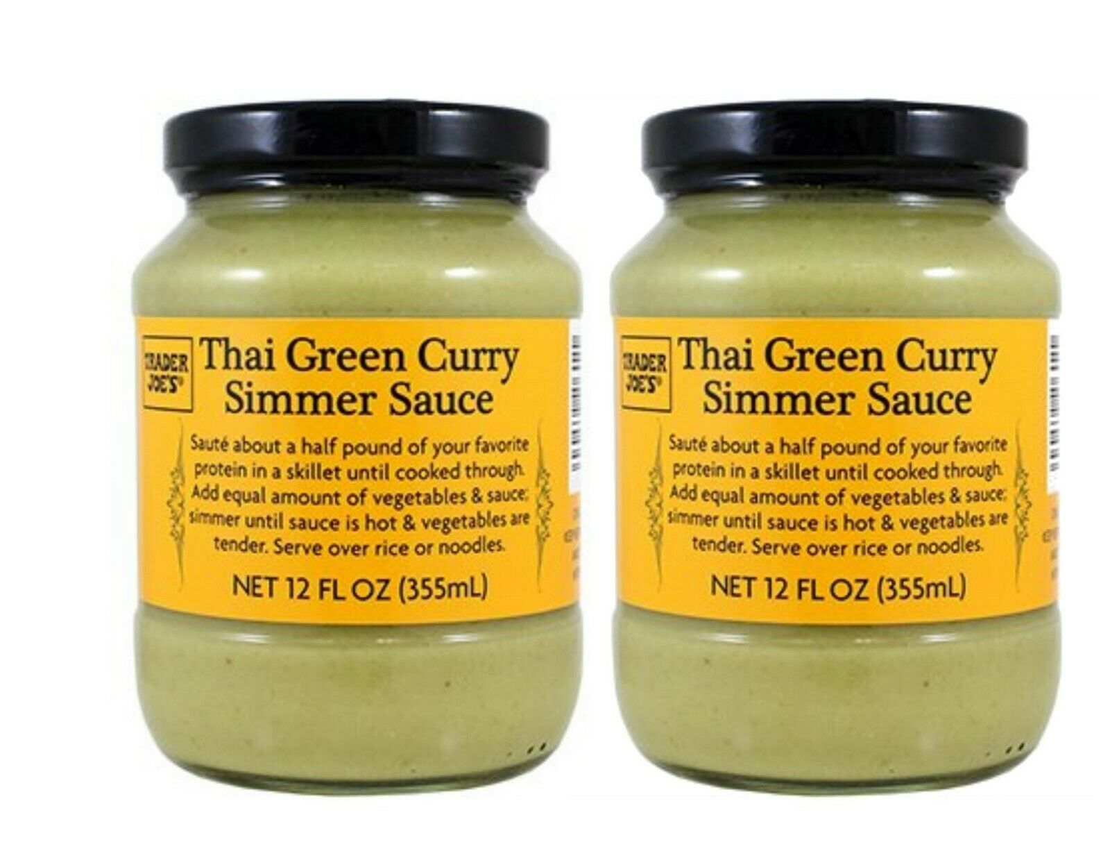 Trader Joe's Thai Green Curry Simmer Sauce 12 oz 2 Pack Single