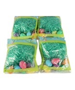 4 Packs Easter Green Grass with 6 Mini Sparkle Eggs in Each Package - $5.89