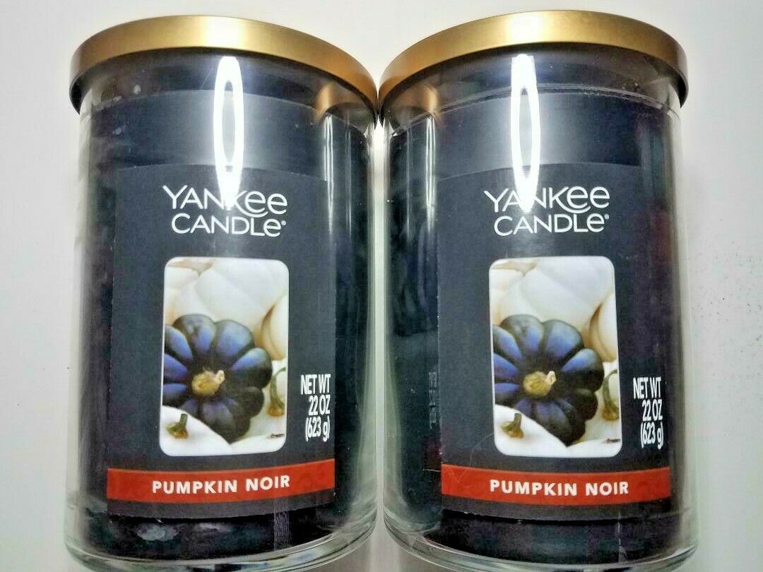 2 X YANKEE CANDLE PUMPKIN NOIR 2 WICK 22 OZ CANDLES 2 LG CANDLES Candles