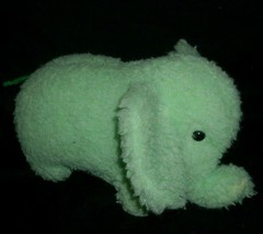 10" Vintage 1975 Dakin Green Elephant Rattle Pillow Pet Stuffed Animal Plush Toy - $45.82