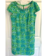 Lilly Pulitzer Sz 2 Joanne Limeade Purrfect Paradise Silk Dress Beaded N... - $59.39