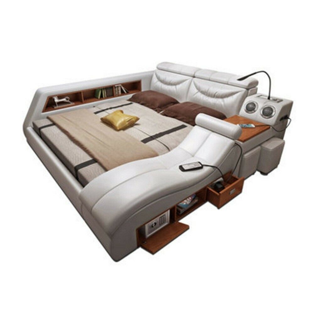 Smart Multi Functional Italian Leather Modern High Luxury Massage Bed