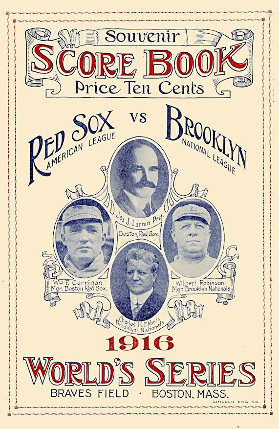 1916 WORLD SERIES Boston Red Sox vs Brooklyn Dodgers Poster BaseballMLB