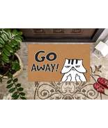 Funny Cat Doormat, Angry Cat with Middle Finger Go Away Welcome Mat, Gif... - $29.95+