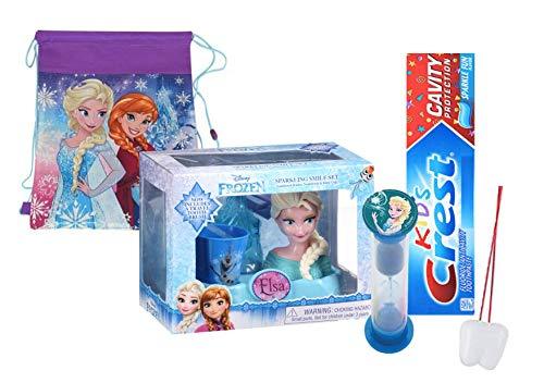 GBG Beauty Disney Frozen Elsa Inspired 4pc Sparkling Smile Oral Hygiene Set Incl