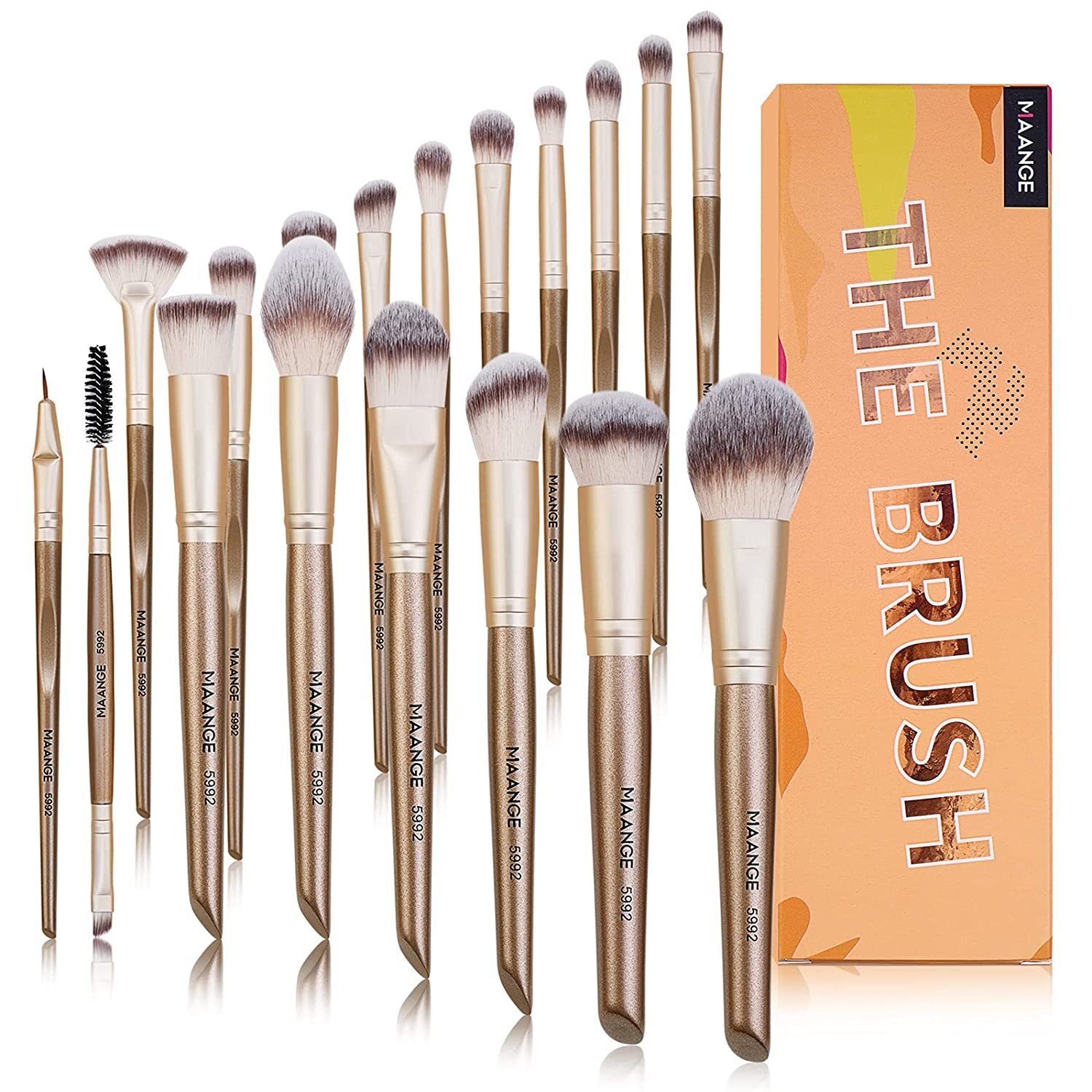 New Makeup Brushes , 18 Pcs Professional Makeup Brushes Set Premium Synthe