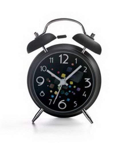 PANDA SUPERSTORE Alarm Clock With Nightlight And Loud Alarm (Black)