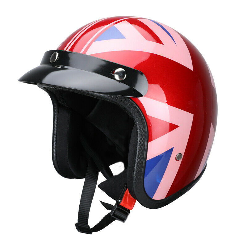 Motorcycle Helmet +Wireless Bluetooth Headset 3/4 Open Face Motorbike