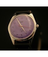 Purple dial serviced vintage men's 1970's HMT DEVANAGARI 17J Hindi wristwatch - $99.00
