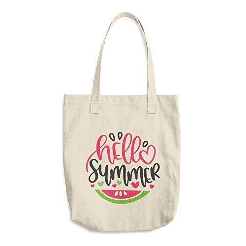 Cotton Tote Bag - Hello Summer Reusable Large Canvas Gift Bags Totes
