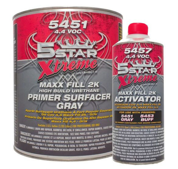 High Build 2K urethane gray primer 5451 5 star auto body shop car paint
