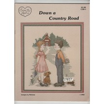 Down a Country Road Cross Stitch Pattern Booklet by Melinda Girl Boy School - $7.84
