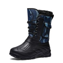 Men Boots Winter New Camouflage Plus Velvet Snow Boots Male Keep Warm Outdoor Cl - $49.35