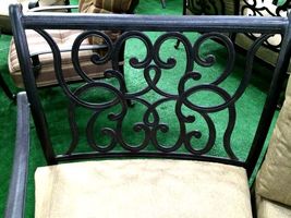 Patio sofa outdoor circular bench cast aluminum Santa Anita half moon seating image 6