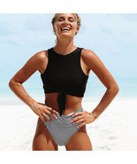 New Beachsissi Black Knot Front High Waist Bikini Set Size L BH1128409 (2) - $18.99