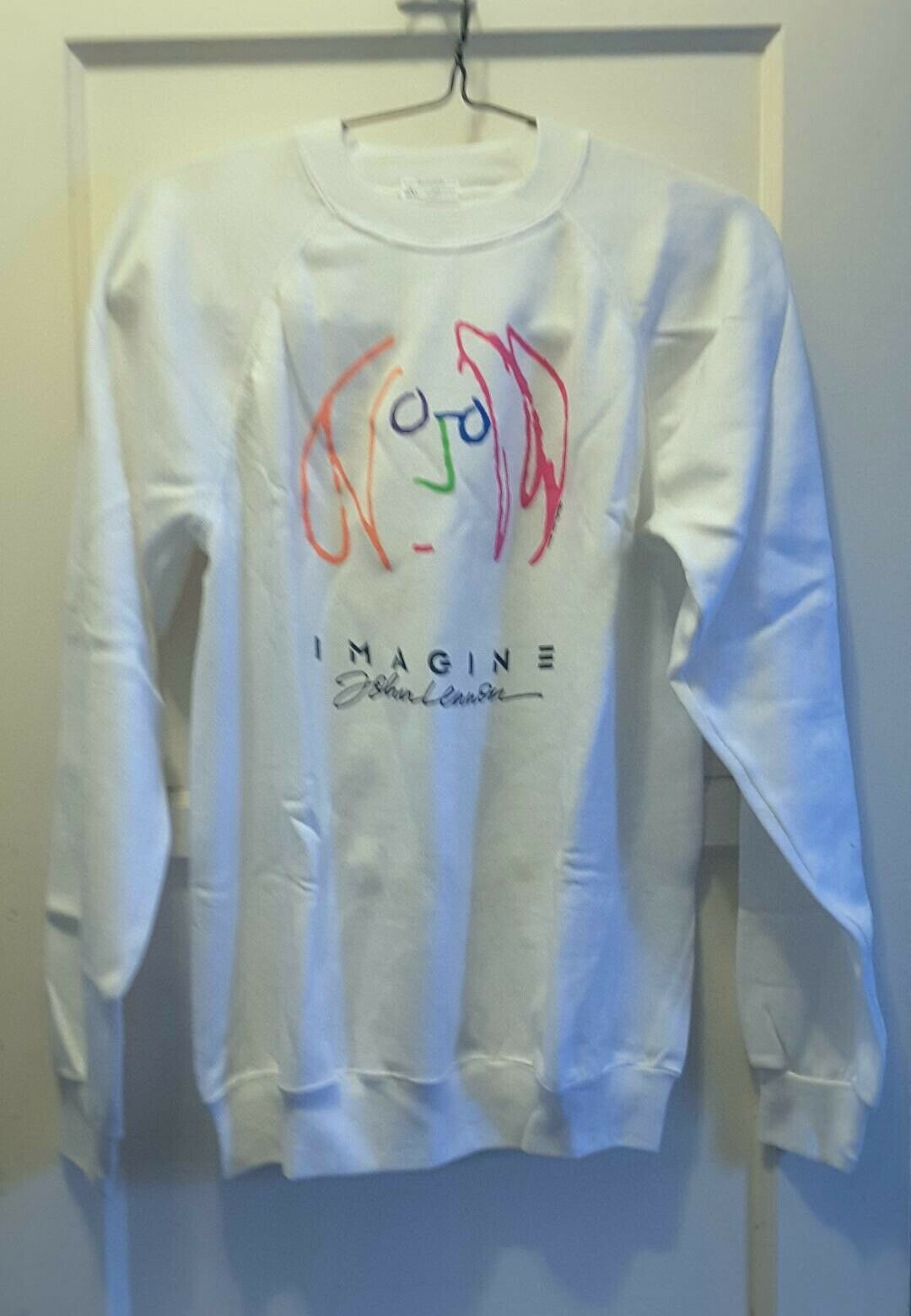 Vintage Collectable 1988 John Lennon "Imagine" Unisex White Sweatshirt Sz L - $98.00
