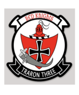 4&quot; NAVY VT-3 RED KNIGHTS TRARON THREE VINYL STICKER DECAL  - $18.99