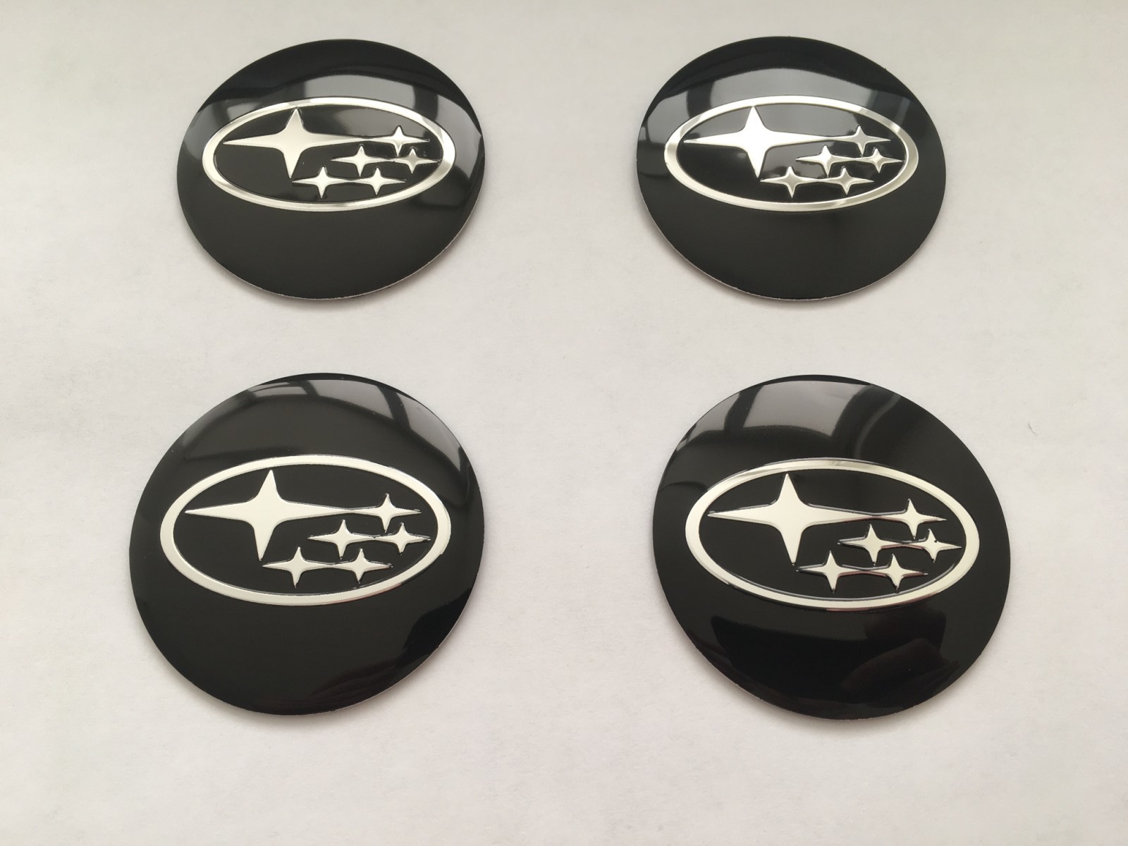4 pcs (2,20inch) 56mm Black SUBARU Wheel Center Hub Stickers