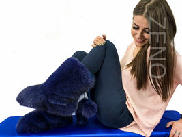 Double-Sided Blue Fox Fur Boots For Outdoor Eskimo Fur Boots Blue Arctic Boots image 4