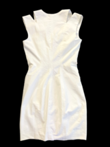 NWT White BEBE Zip Front Shoulder Cut Out Dress Sz 0 Sleeveless Zipper $129 image 5