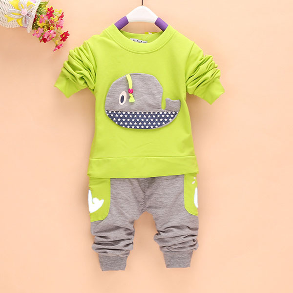 (green size 5)New Fashion 2 PCs Toddlers Baby Long Sleeve Tops+long ...