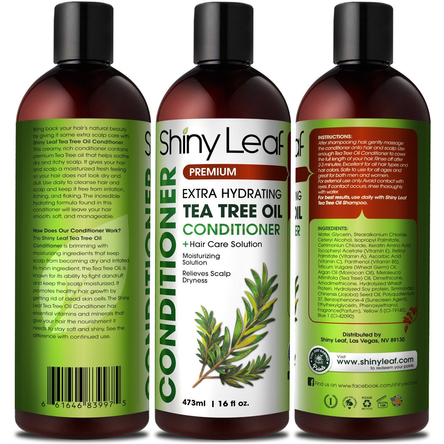 Tea Tree Oil Shampoo and Conditioner Set Natural Anti Dandruff Lice