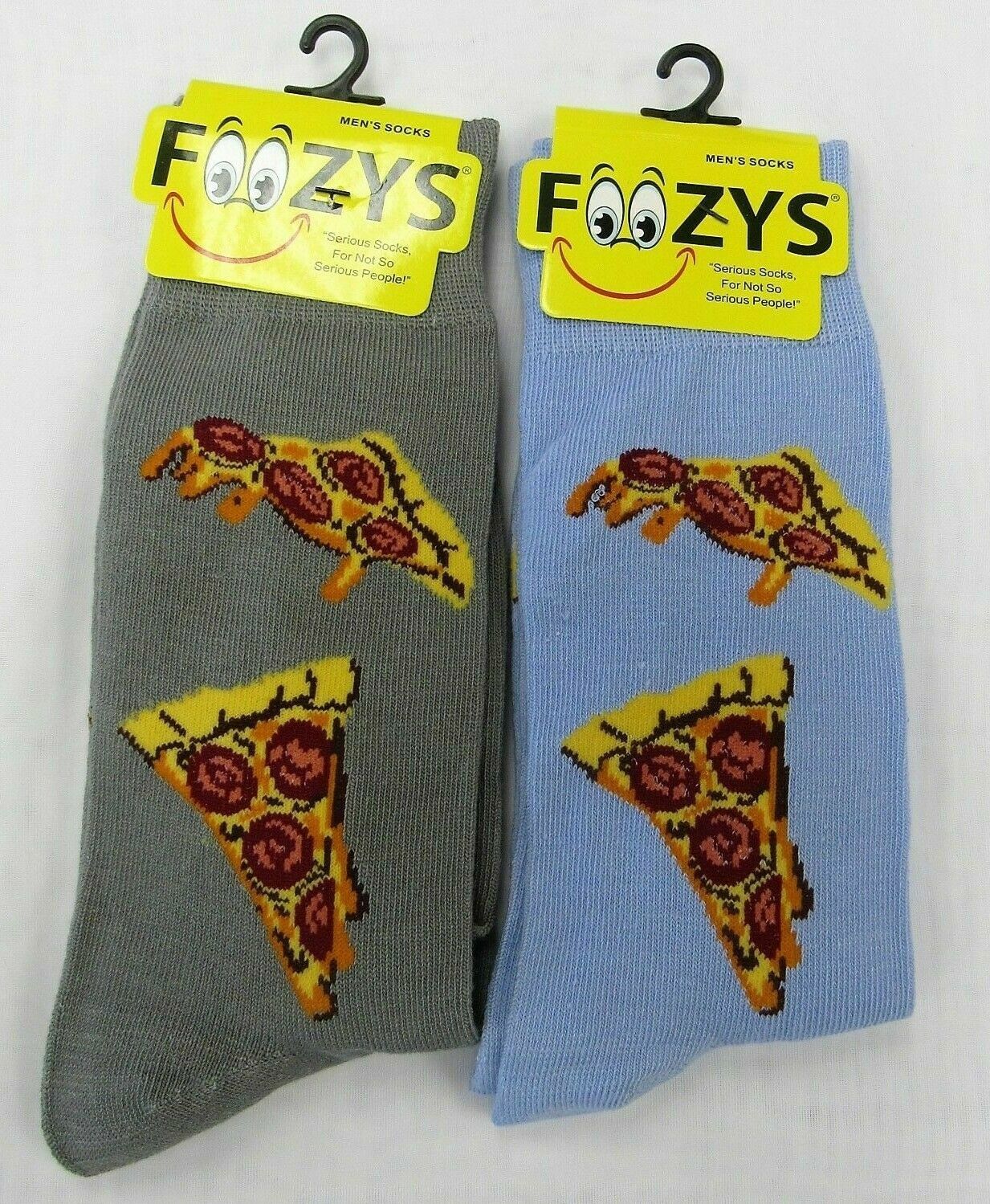 Pepperoni Pizza Slice Cheese Crust Dough Italian 2 Pairs Mens Foozys Fun Socks