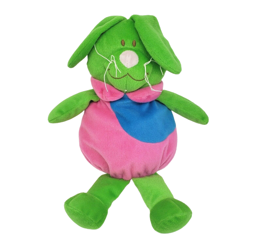 16" 2009 SUGER LOAF GREEN + PINK + BLUE BUNNY RABBIT STUFFED ANIMAL PLUSH TOY - $36.47