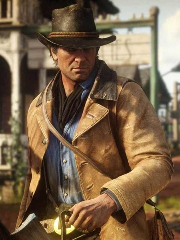 ARTHUR MORGAN RED DEAD 2 COWBOY STYLE REAL LEATHER JACKET - ALL SIZES ...