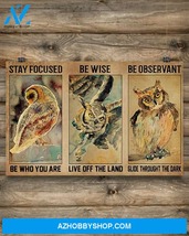 Owl Stay Focused Be Who You Are Canvas Painting - $49.99