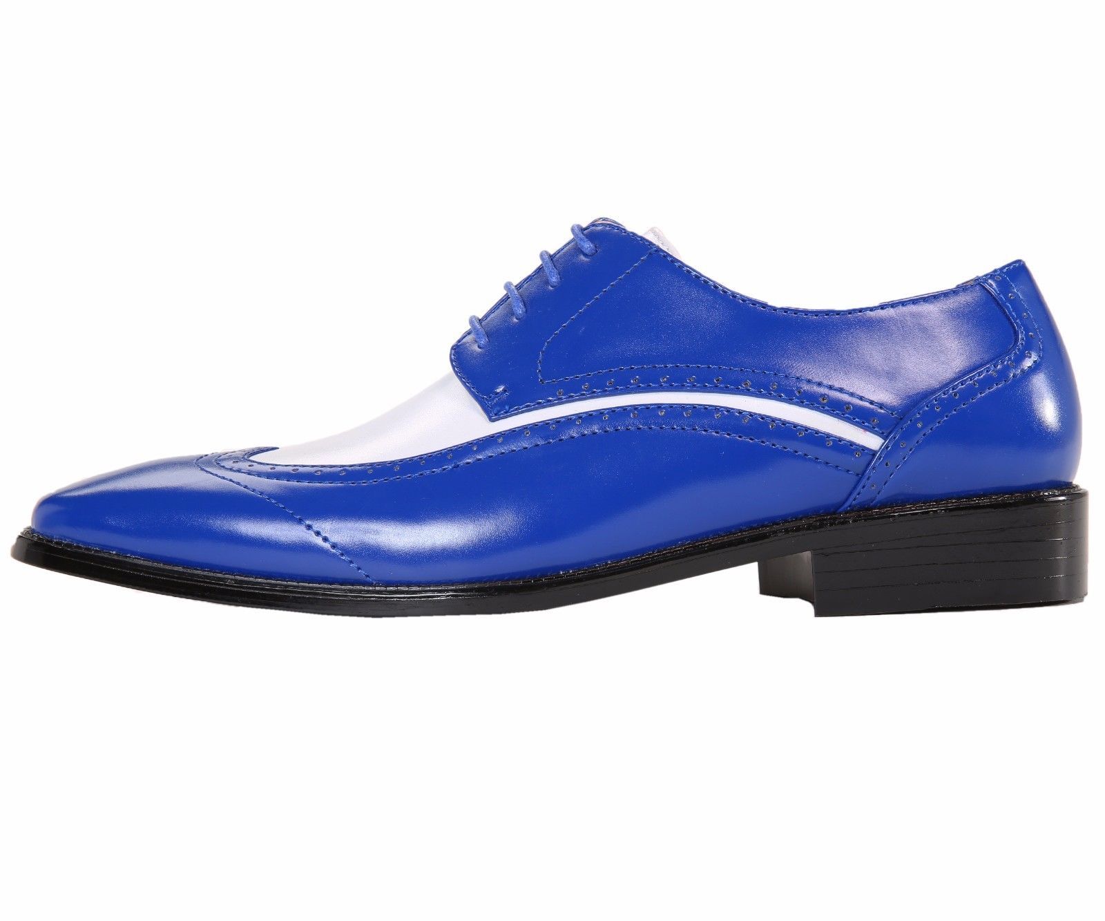 Bolano Mens Two-Tone Royal and White Oxford Dress Shoe: Style P1056-052 ...