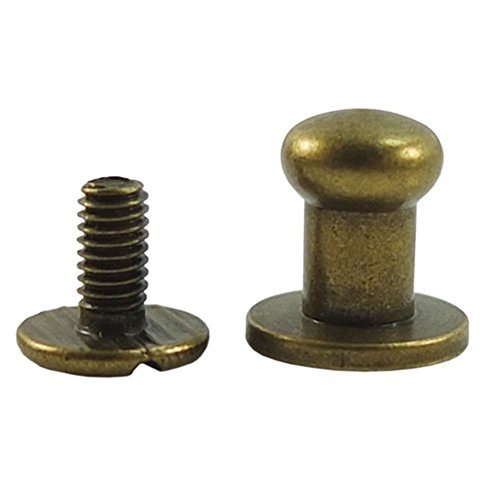 Primary image for Bluemoona 50 Sets - Head Button 6mm 1/4" Brass Stud Screwback Screw Back Spots f