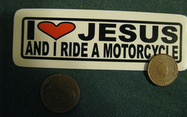 Vinyl helmet sticker decaI LOVE JESUS AND I RIDE A MOTORCYCLE Christian ... - $10.00