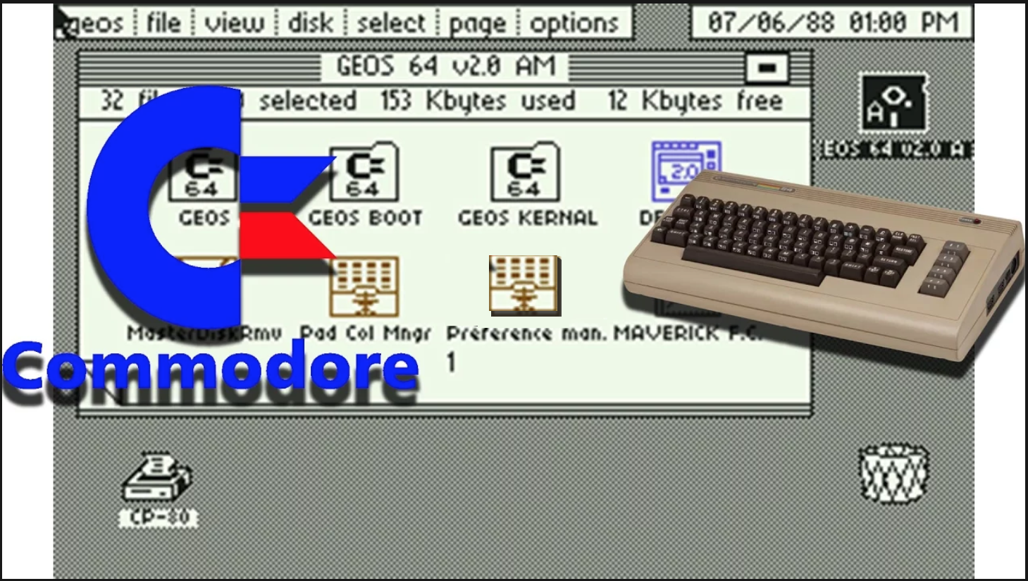 16 GB Microsd Card Deluxe Commodore 64 GEOS Hard Drive for Raspberry Pi 4-400