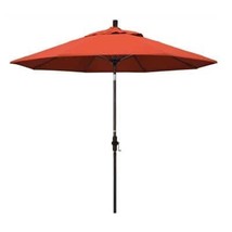 9 ft. Fiberglass Collar Tilt Patio Umbrella in Sunset Olefin  - $225.99