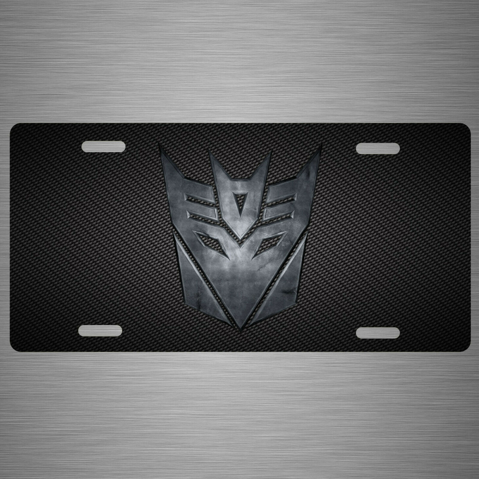 Decepticon Transformers Aluminum License Plate Tag Grill Look Auto Car