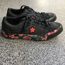 Converse All Star Low Top Floral Soles Kids Size 5 Unisex Black Lace Up - $12.95
