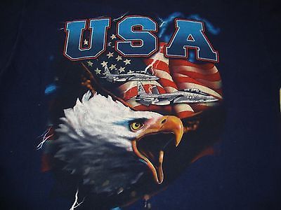 Primary image for Vintage Late 90's USA Air Force Eagle 4th of July Military T Shirt Adult size XL
